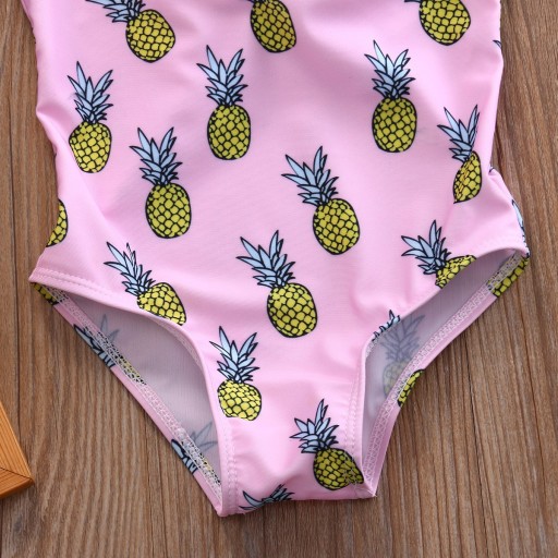 Piger badedragt med ananas - Pink