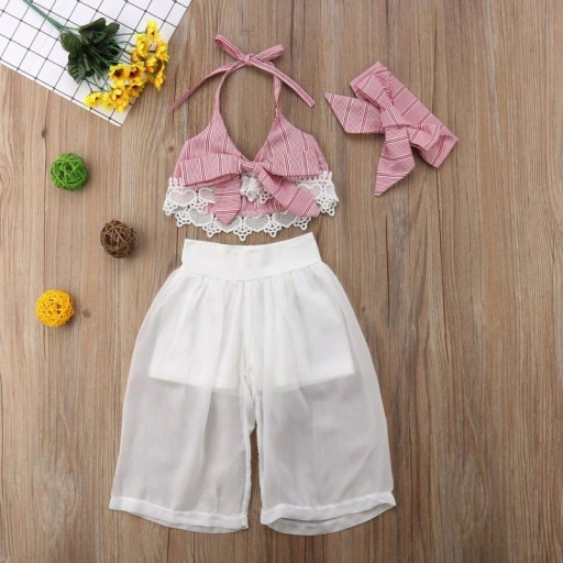 Piger crop top og bukser L1372