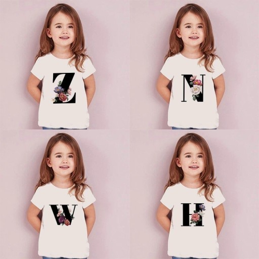 Piger T-shirt med bogstav B1428