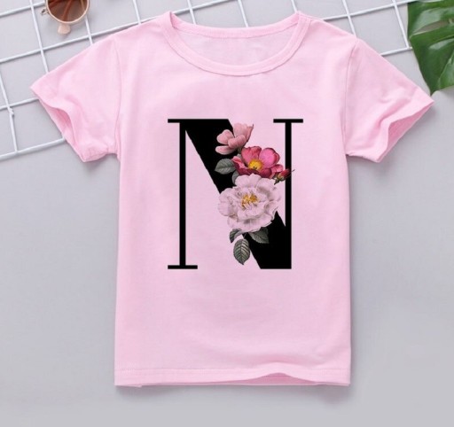 Piger T-shirt med bogstav B1564