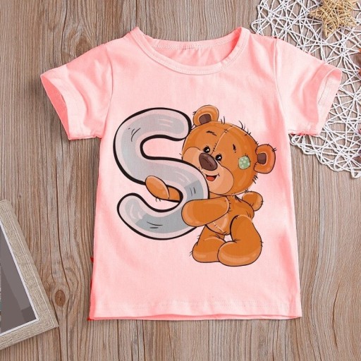 Piger T-shirt med bogstav B1586