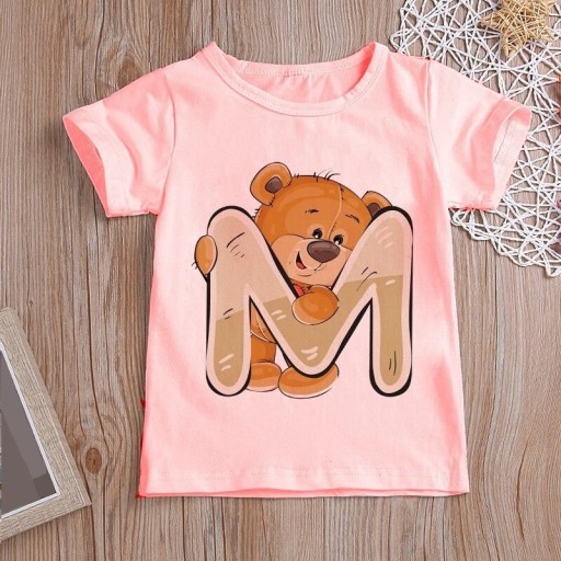 Piger T-shirt med bogstav B1586