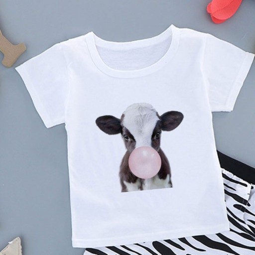 Piger T-shirt med dyr B1433