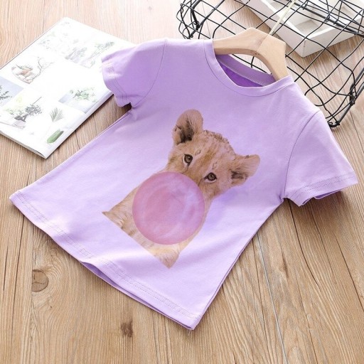Piger T-shirt med dyr B1646