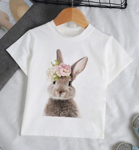 Piger T-shirt med dyr B1646