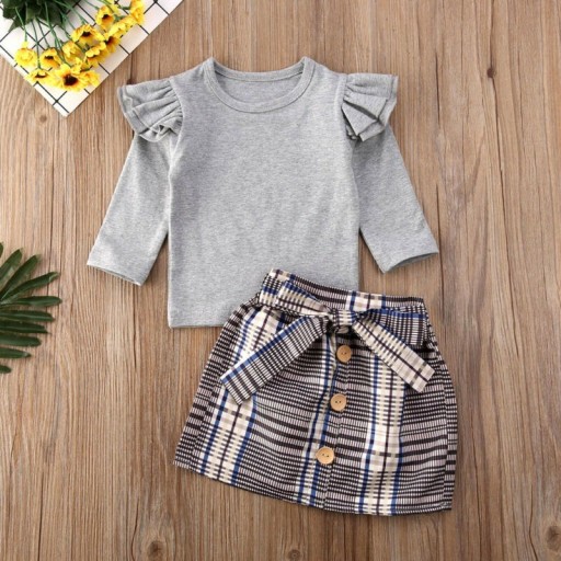 Piger T-shirt og nederdel L1347