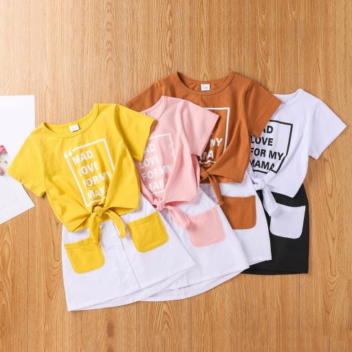 Piger T-shirt og nederdel L1456