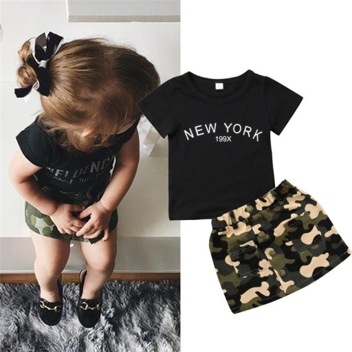 Piger T-shirt og nederdel L1495