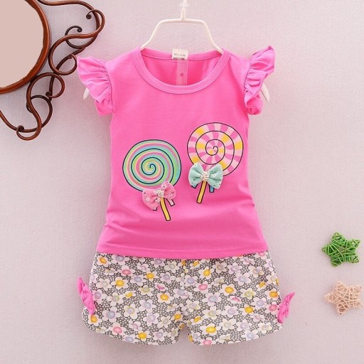 Piger T-shirt og shorts L1085