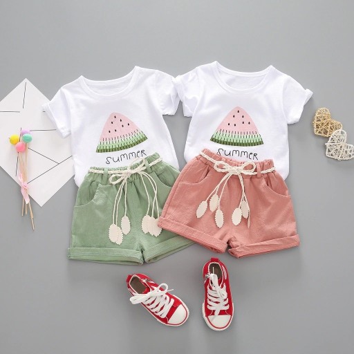 Piger T-shirt og shorts L1253