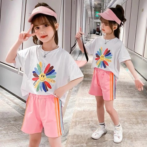 Piger T-shirt og shorts L1542