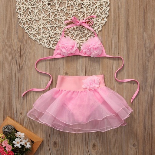 Pigernes nederdelsbikini - Pink