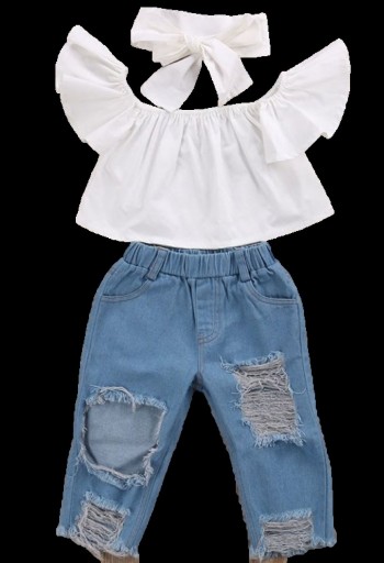 Pigersæt - T-shirt og jeans