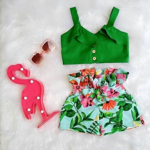 Pigetop og shorts L1196