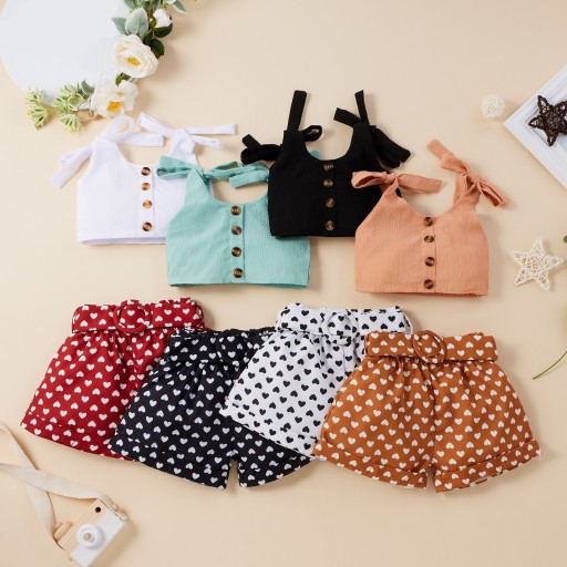 Pigetop og shorts L1237