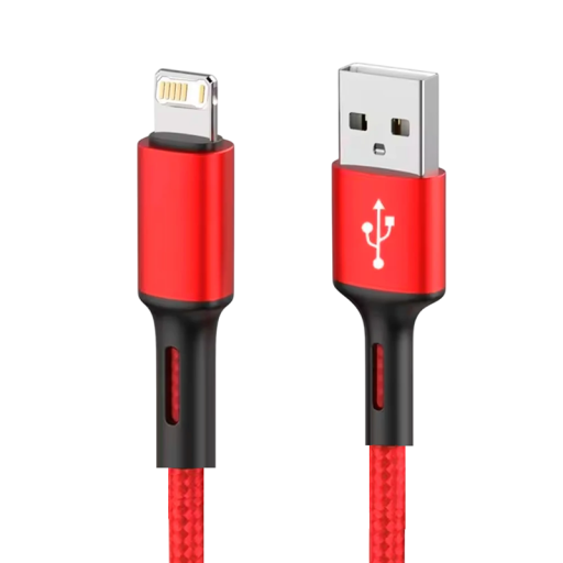 Pikalatausdatakaapeli USB A - iPhone Lightning 2 m 3A kestävä kaapeli iPhonen ja iPadin nopeaan lataukseen ja tiedonsiirtoon 480 Mbps vankka muotoilu