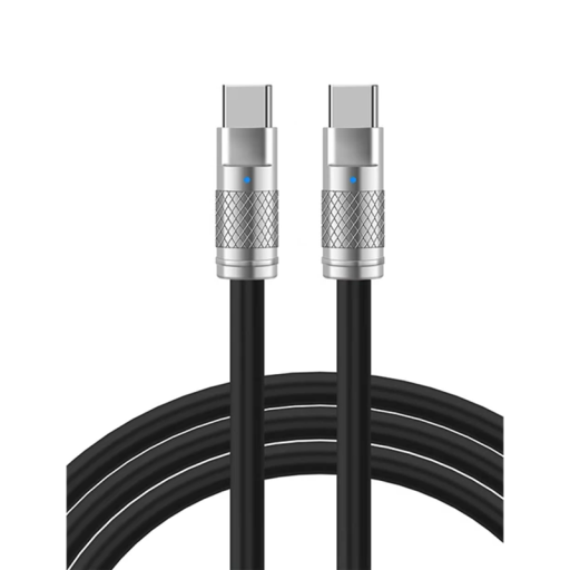 Pikalatauskaapeli 1m 120W USB-C - USB-C 6A Silikoninen Datakaapeli Lataukseen Joustava Kestävä Tyyppi-C