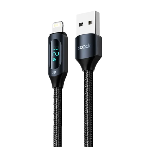 Pikalatauskaapeli USB A - Lightning 1 ms LED-merkkivalolla 12W 2.4A yhteensopiva iPhonen ja iPadin kanssa, nopea lataus, tiedonsiirto 480 Mbps