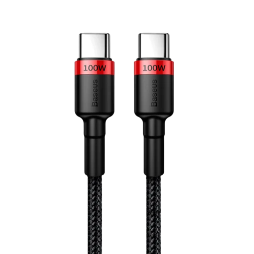 Pikalatauskaapeli USB-C 50 cm 5A 100W Power Delivery QC3.0 Type-C - Type-C -kaapeli nopeaan lataukseen ja tiedonsiirtoon 480 Mbps kompakti muotoilu