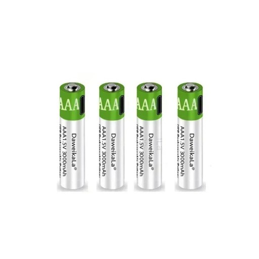 Pilas recargables USB AAA de 1,5 V y 3000 mAh de iones de litio (12 unidades) con cable USB-C para juguetes, ratones y controladores. Carga rápida