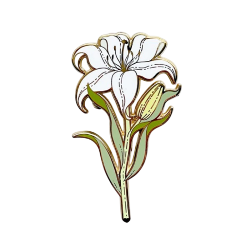 Pin émaillé fleur blanche broche botanique insigne en métal motif végétal blanc et vert bijou accessoire pour sac à dos revers de vêtement