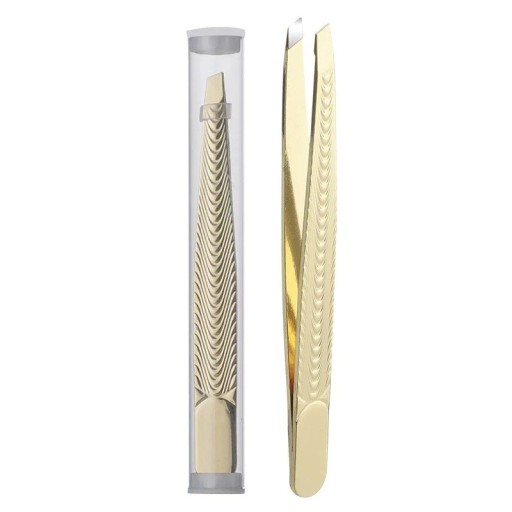Pince à épiler professionnelle 9,6 x 1 cm Pince en acier inoxydable pour cils et barbes Outil cosmétique pour femmes et hommes Épilateur de poils du visage