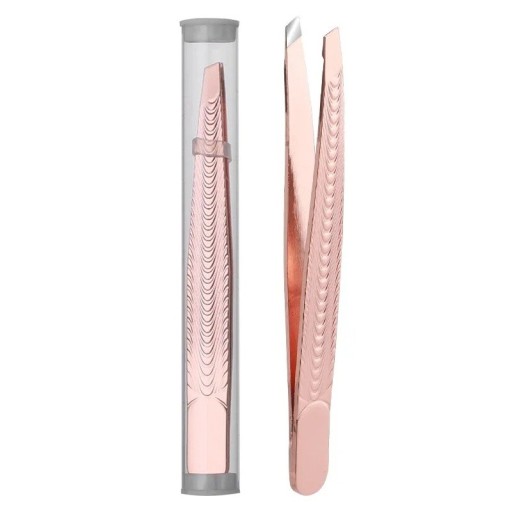 Pince à épiler professionnelle 9,6 x 1 cm Pince en acier inoxydable pour cils et barbes Outil cosmétique pour femmes et hommes Épilateur de poils du visage