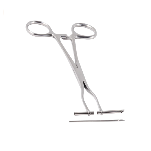 Pince à piercing avec tige de réception Acier inoxydable Passage de l'aiguille sécurisé Outil professionnel pour le piercing