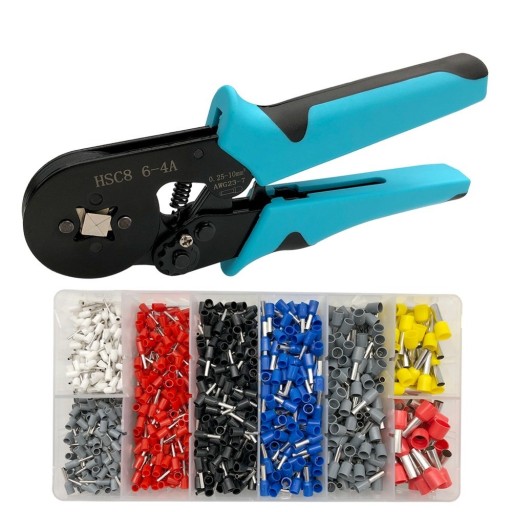 Pince à sertir 0,25 - 10 mm² avec 1200 manchons