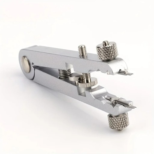 Pince en métal pour horlogers pour axes et goupilles 9x4 cm Angle d'ouverture réglable Mâchoires précises Régulation fine de la pression