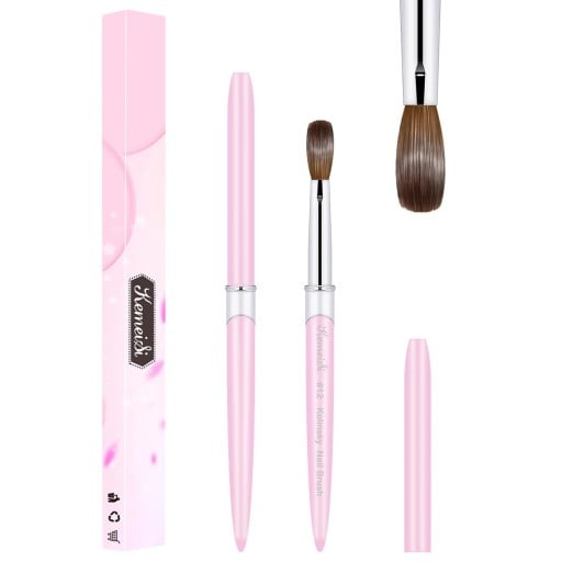 Pincel acrílico de qualidade para unhas com tampa 13,5 cm 7,9 x 20,8 mm Pincel de manicure para modelagem de unhas acrílicas e de gel