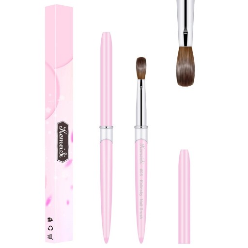 Pincel acrílico para unhas 13,5 cm 6,4 x 18,8 mm Pincel de modelagem de manicure com tampa para unhas acrílicas e de gel Ferramenta profissional