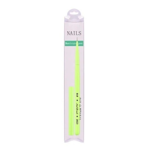 Pincel cosmético verde NailBrush 2023 7 mm para pintura delicada e elegante das unhas – pincel para arte das unhas, uso profissional e doméstico
