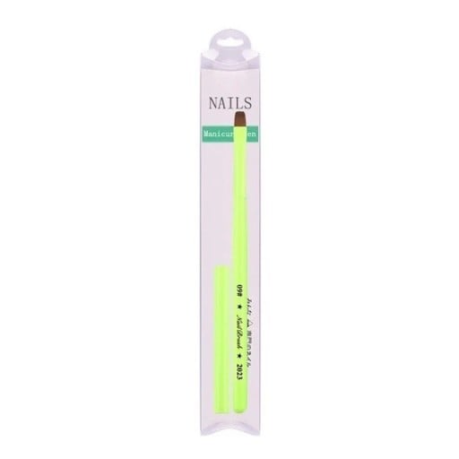 Pincel cosmético verde NailBrush 2023 9 mm para pintura de unhas - desenhos finos e elegantes para uso profissional e doméstico