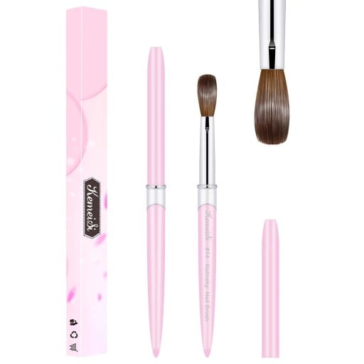 Pincel de acrílico para unhas 13,5 cm 8,4 x 21,8 mm Pincel de manicure com tampa para modelação de unhas artificiais Arte de unhas profissional