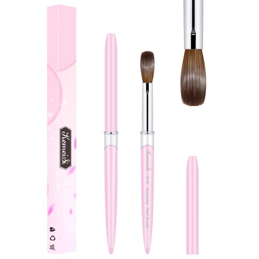 Pincel de acrílico para unhas 13,5 cm 8,9 x 22,9 mm com tampa Pincel de manicure para modelagem e alongamento de unhas artificiais Ferramenta profissional