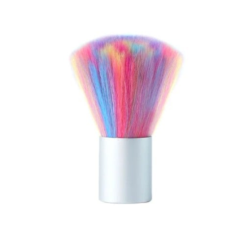 Pincel de maquilhagem profissional em forma de esponja Pincel redondo para pó e maquilhagem Cerdas fibrosas Cabo ergonómico Pincel colorido multifuncional