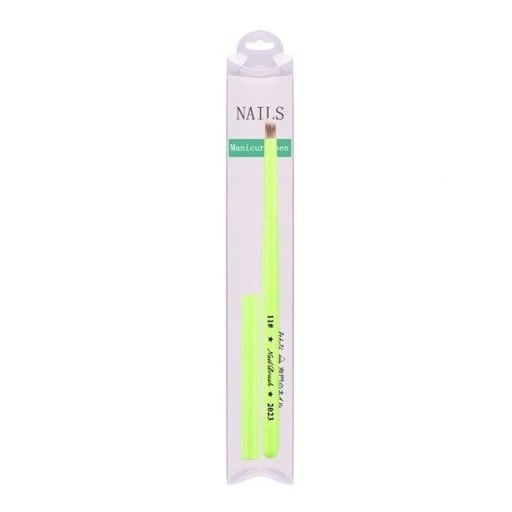 Pincel de maquilhagem verde NailBrush 2023 10 mm para pintar unhas, padrões elegantes, desenhos delicados, arte das unhas para uso profissional e doméstico