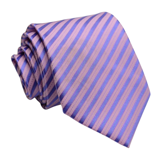 Pink Striped Tie 146 x 8 cm Stylish Accessory for Shirt and Suit Elegant Men's Tie for Weddings, Balls and Business Meetings