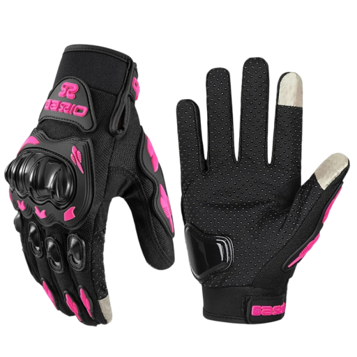 Pink Women's Motorcycle Gloves Summer Mesh Breathable Motocross Racing Gloves with Touchscreen Knuckle Protection Non-Slip