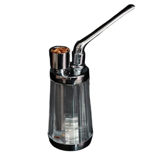 Pipa de agua portátil mini de 138 mm metal plástico filtración de humo a través del agua bong de agua compacto para cigarrillos y tabaco de viaje