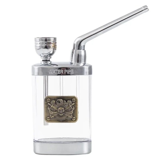 Pipa de agua portátil para tabaco con filtración de alquitrán acrílica transparente para cigarrillos de 8 mm y tabaco de hierbas con construcción desmontable