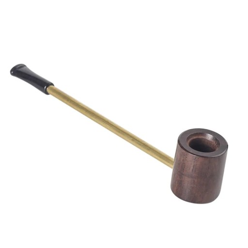 Pipa de madera portátil para tabaco 147×32×14 mm madera cuenco marrón oscuro pipa de fumar diseño compacto para uso diario