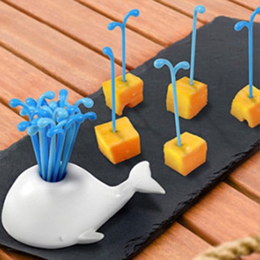 Piques à apéritif avec support baleine 12 pcs