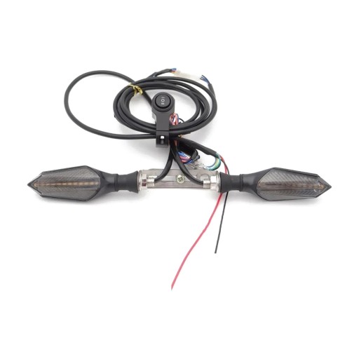 Πίσω LED φλας για ηλεκτρικό ποδήλατο 48 V και 60 V 2 τεμάχια σε βάση 32 mm Δυναμική αναλαμπή Καλωδίωση με διακόπτη Καπνός κάλυμμα Αδιάβροχο IPX5