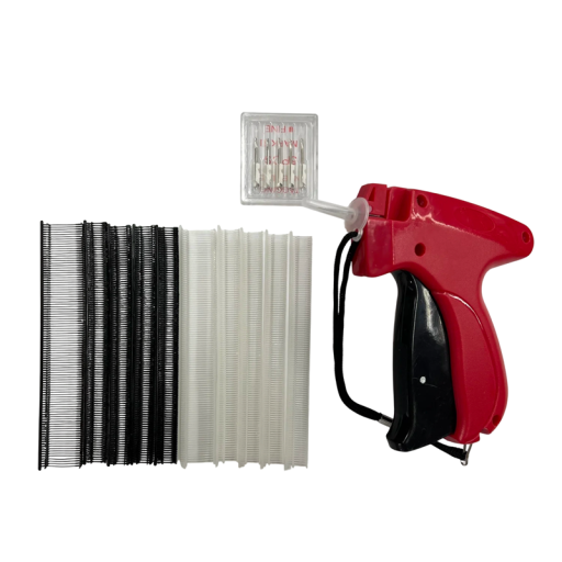 Pistol de capsare cu 6 ace, 500 buc ace din plastic negru de 8 mm, 500 buc ace din plastic alb de 8 mm pentru utilizare rapidă și eficientă