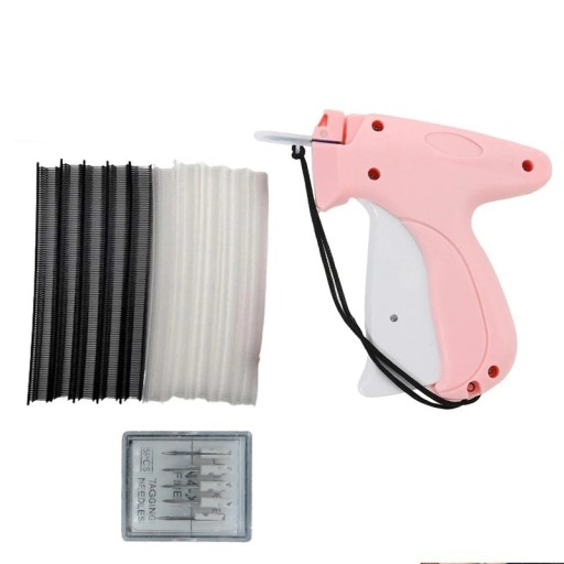 Pistol de capsare cu 6 ace, 500 buc ace din plastic negru de 8 mm, 500 buc ace din plastic alb de 8 mm pentru utilizare rapidă și eficientă