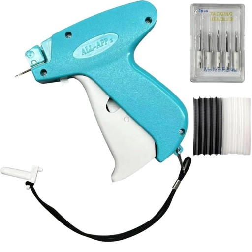 Pistol de capsare cu 6 ace, 500 buc ace din plastic negru de 8 mm, 500 buc ace din plastic alb de 8 mm pentru utilizare rapidă și eficientă