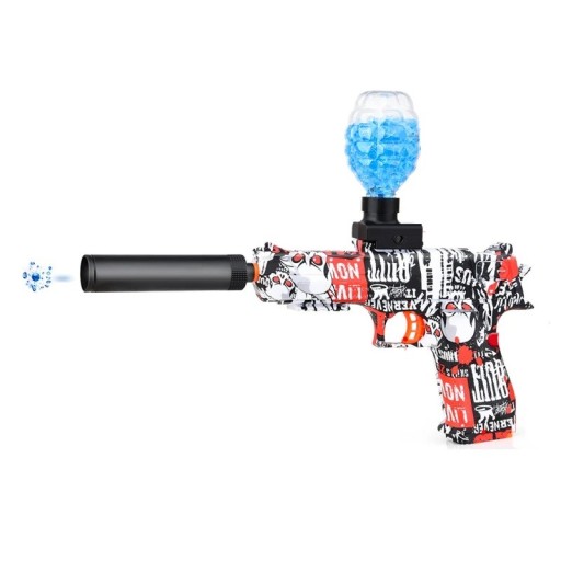 Pistol electric cu bile cu gel pentru copii Pistol scurt cu magazie Ochelari de protectie Joaca in siguranta Modul automat Actiune distractiv