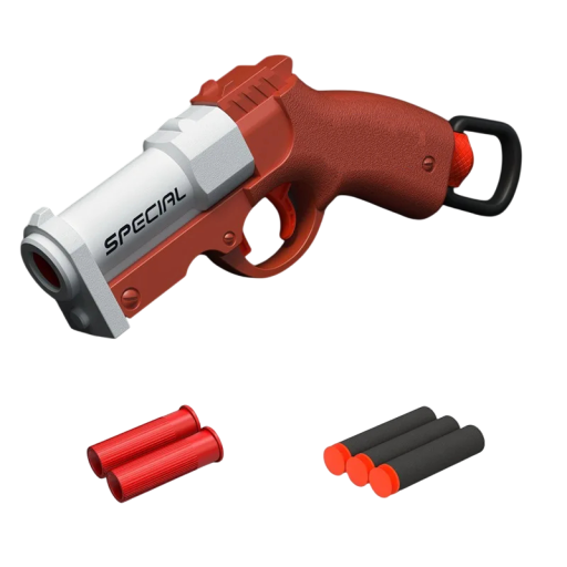 Pistola Airsoft per Bambini 21 cm Giocattolo di Plastica per Ragazzi 3 Proiettili Morbidi 2 Proiettili Sicura da Sparare Gioco Divertente